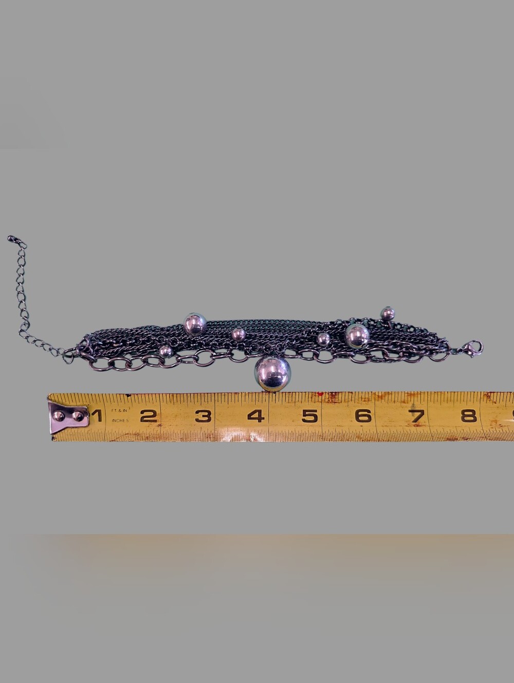 Y2K LOT Black Metal Chain and Leather Bracelets - Unbranded - Picture 4 of 6